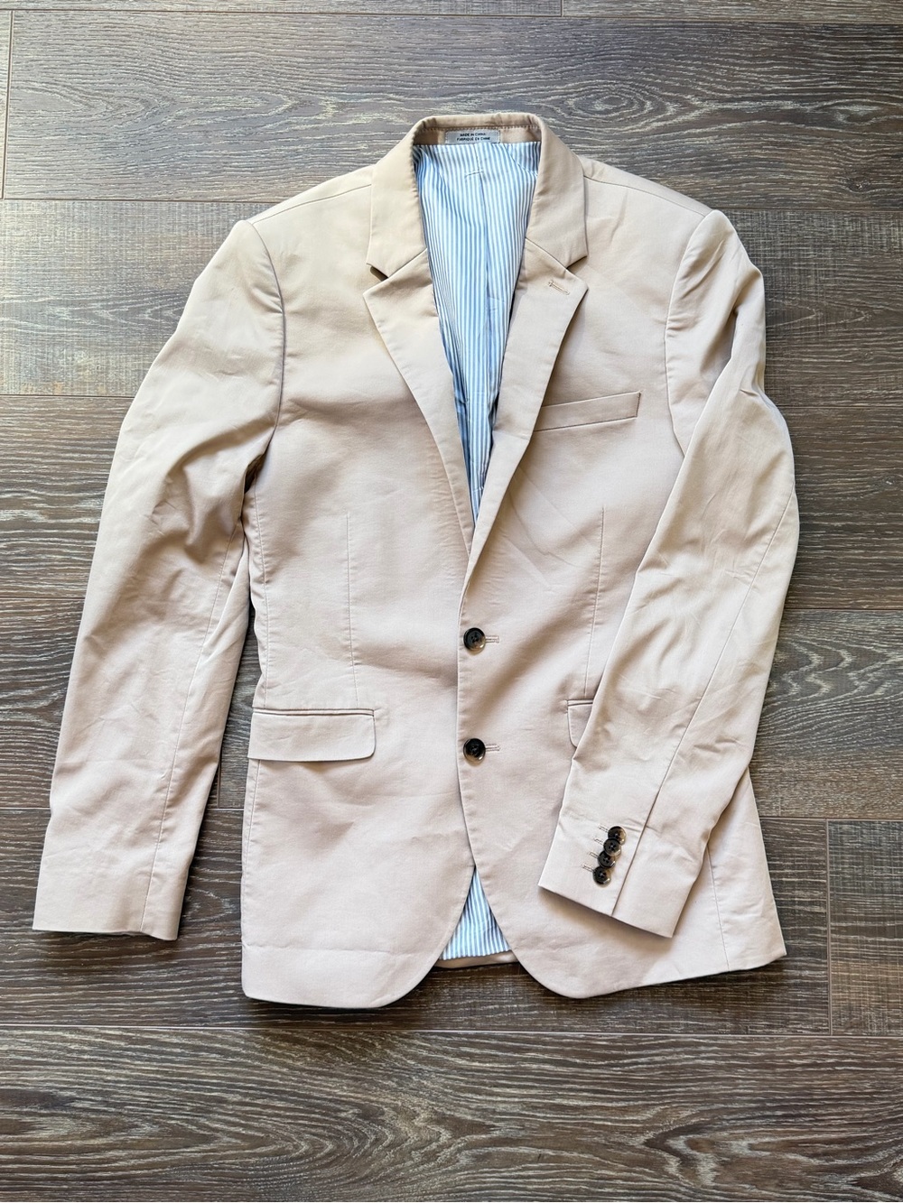 Express Men's Light Beige Blazer - Tailored Two-Button Sport Coat